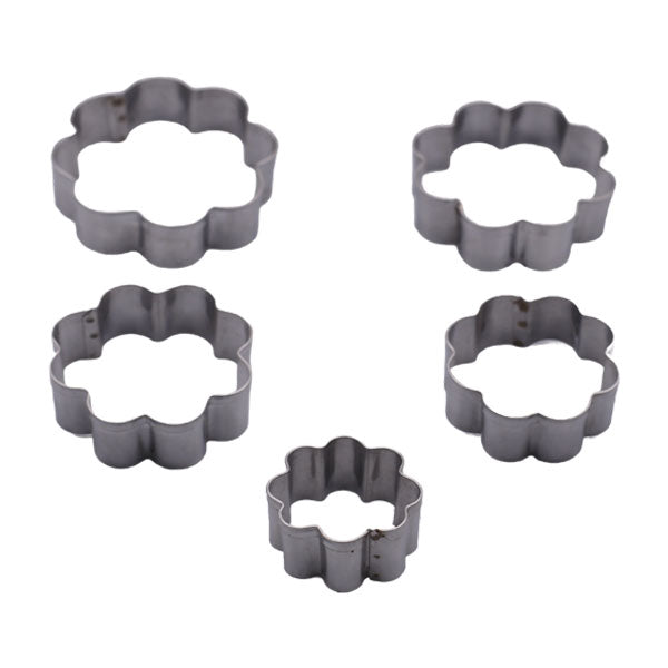 8 Petal Blossom Flower Cookie Cutter Stainless Steel 5Pcs Set