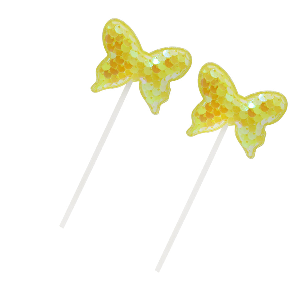 Butterfly Cake Topper Yellow 2Pcs Set
