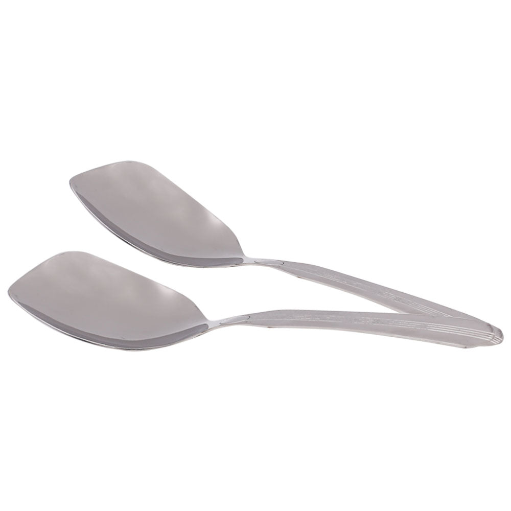 3 Middle Line Stainless Steel Rice Serving Spoon 2Pcs Set