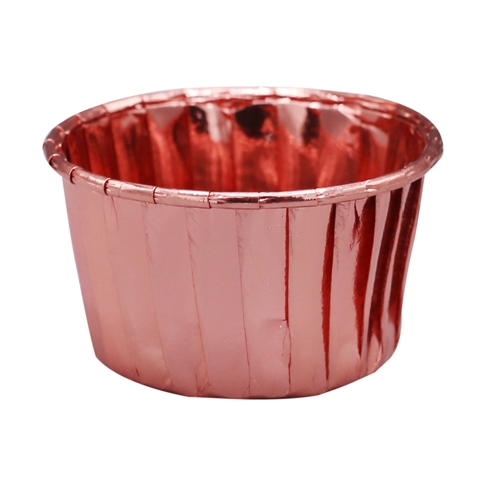 50 Pcs Paper Foil Cupcake Liner Rose Gold