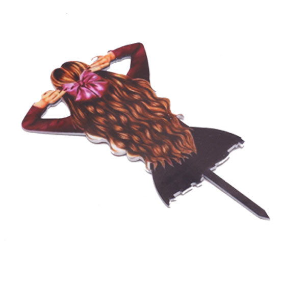 Girl Hair Cake Topper Design 1