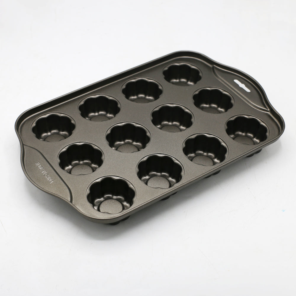 Flower Shape Mini Cheese Cake Pan 12 Cavity Non Stick