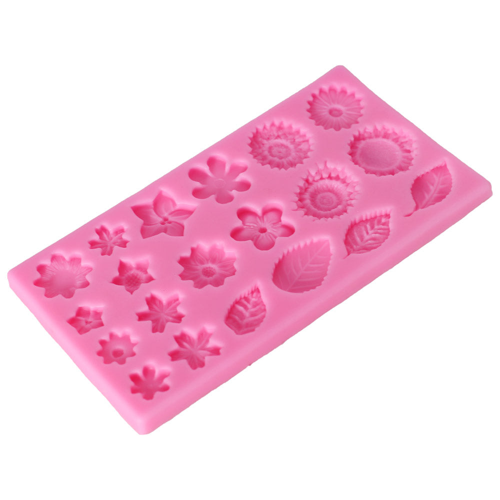 Different Design Flower Silicone Fondant Mold 20 Cavity