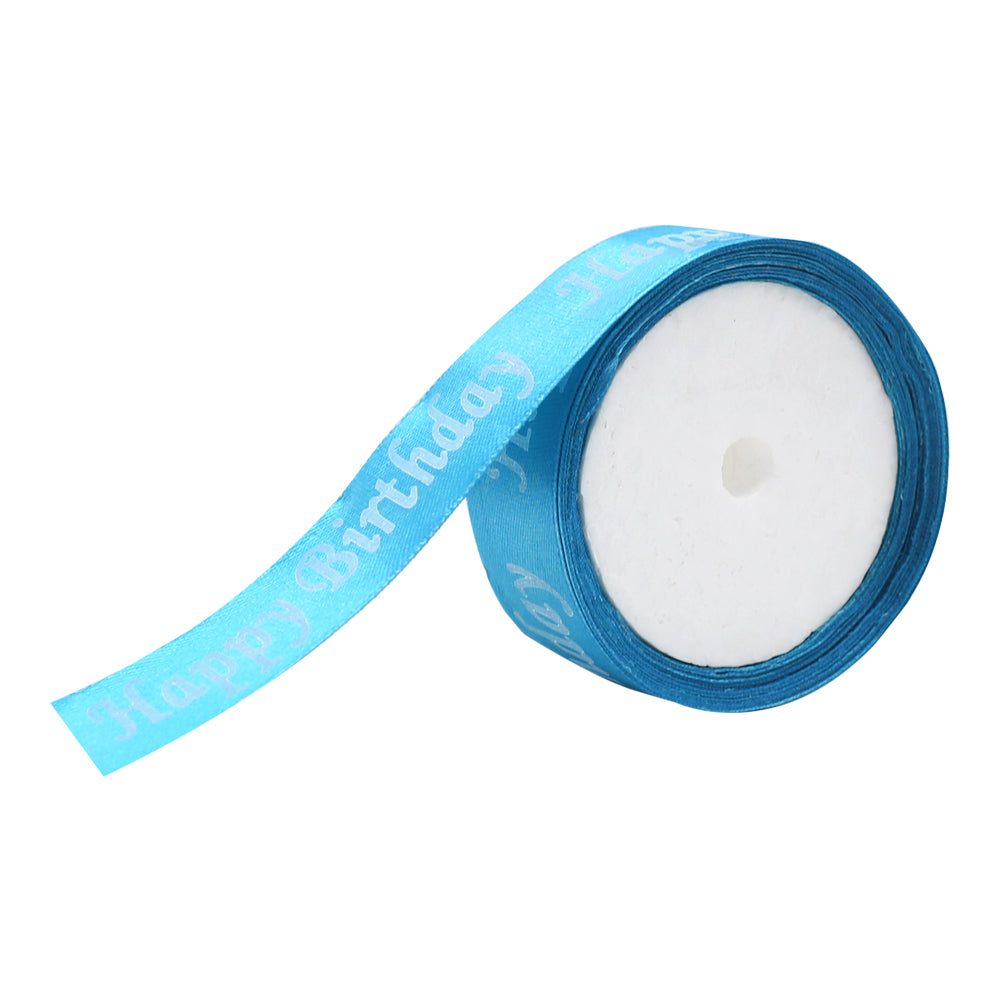 Happy Birthday Printed Ribbon Light Blue