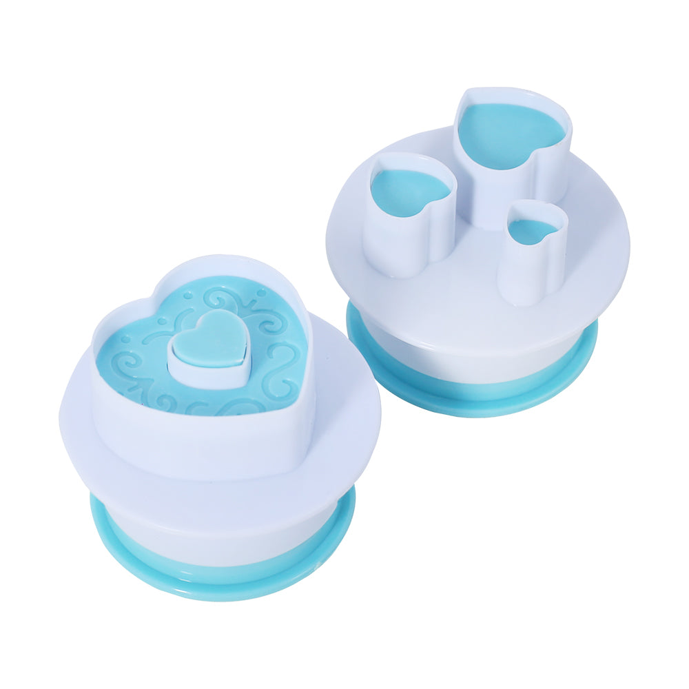 2 Design Heart Plunger Cutter 2Pcs Set