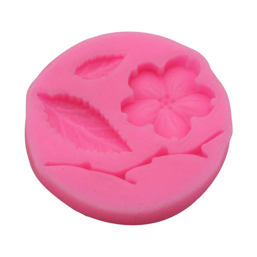 Leaves And Flower Fondant Mold 4 Cavity