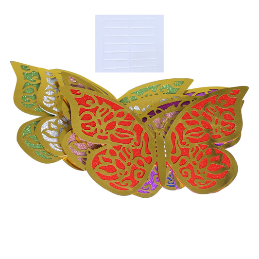 3D Multi Color Butterflies For Decoration 12Pcs Pack