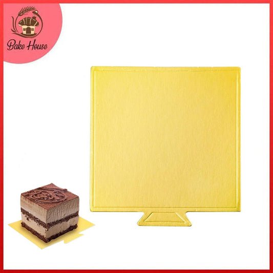 Square Shape Pastry Placer Board Golden 10Pcs Pack