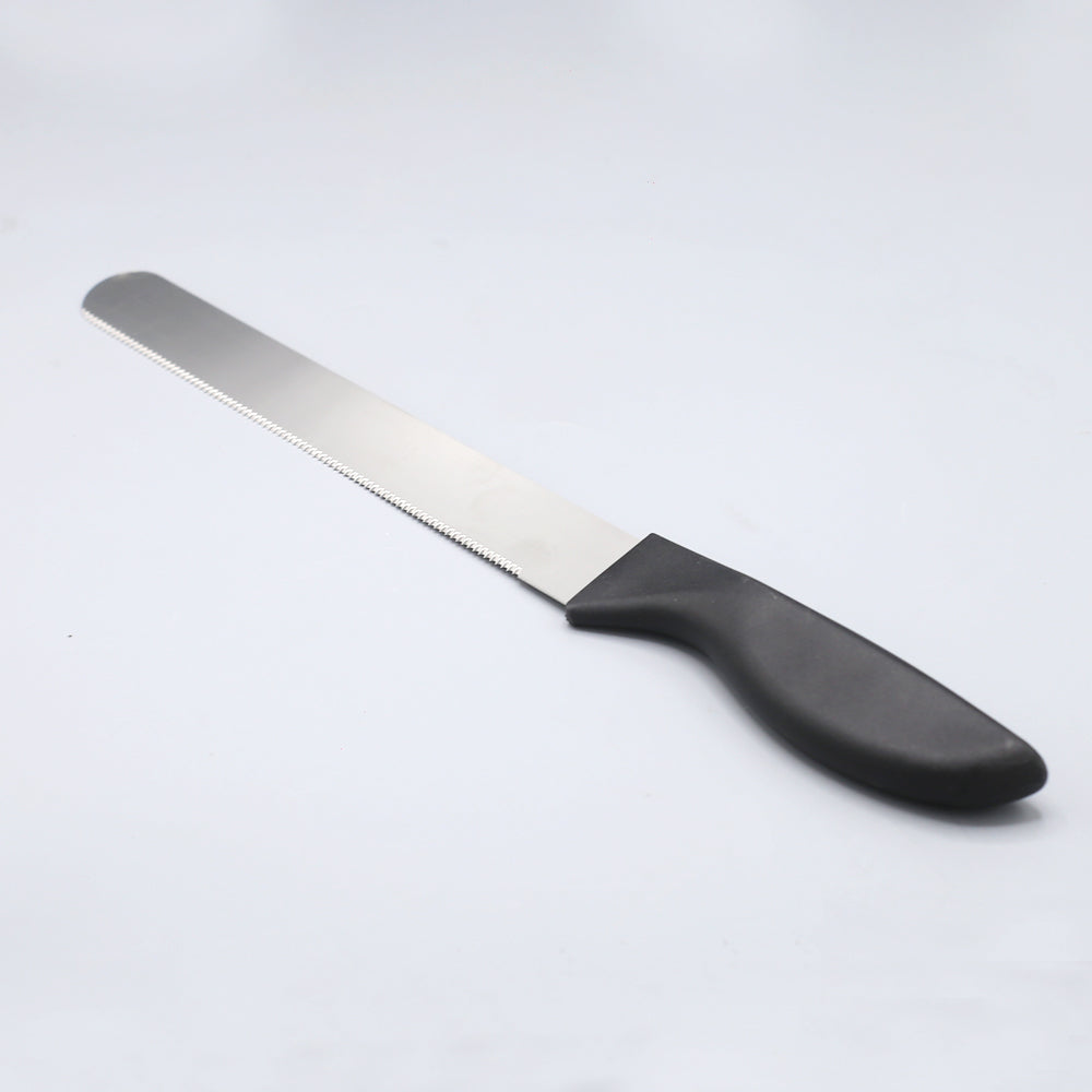 Cake Cutting Knife Steel With Black Plastic Handle 20Cm