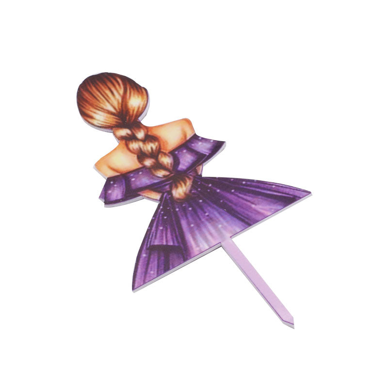 Girl Hair Cake Topper Design 2