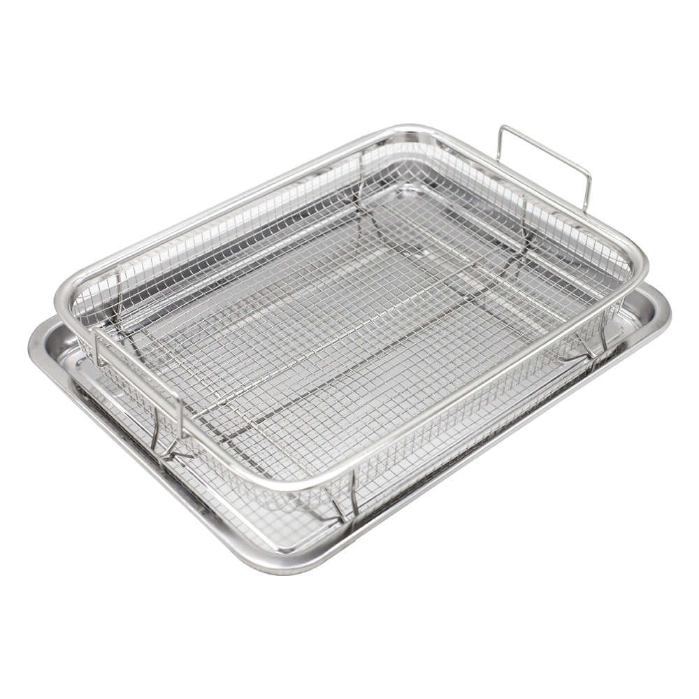 Home Oven Air Fryer Set 2Pcs (Silver)