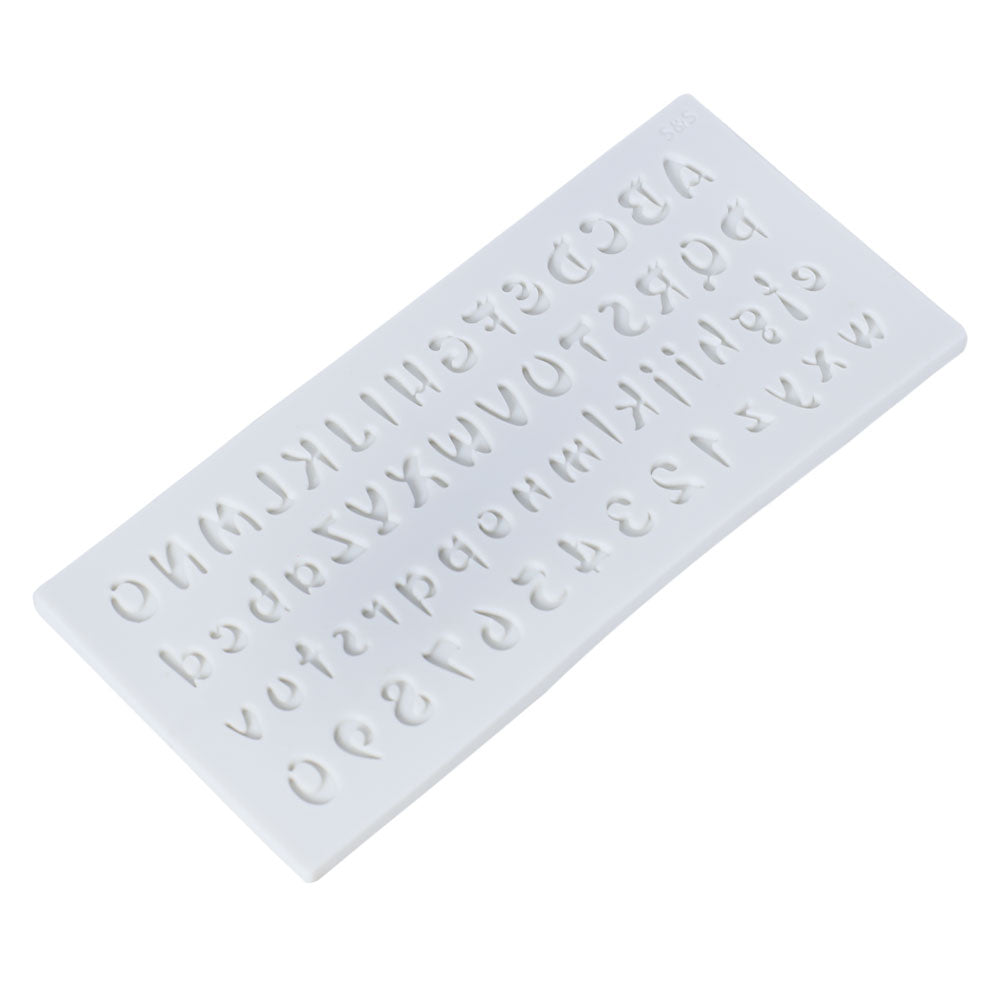 Uppercase And Lowercase Alphabet With Numbers Fondant Mold