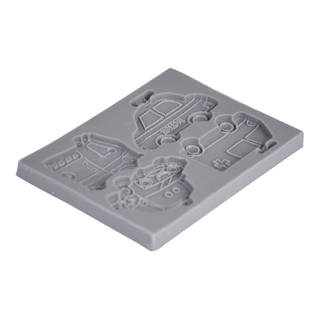 Land Transport Silicone Fondant Mold 4 Cavity