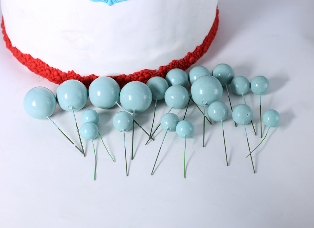 Artificial Teal green Faux Ball Topper 20Pcs Set