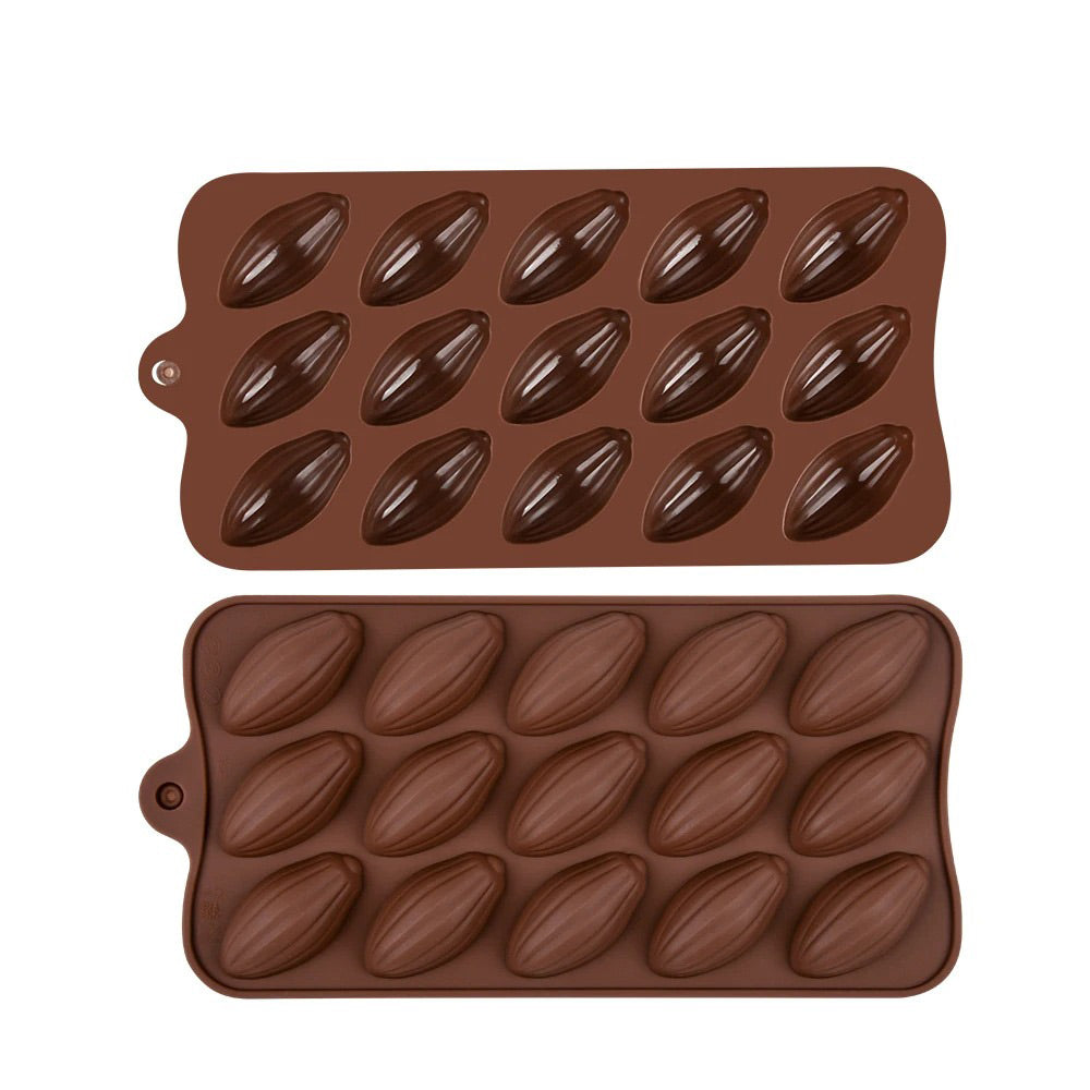 Cocoa Bean Silicone Fondant & Chocolate Mold 15 Cavity