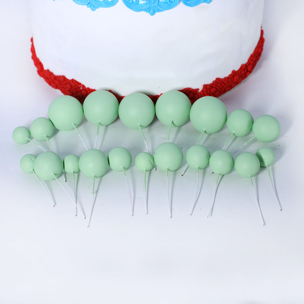 Artificial Light Green Foam Ball Topper 20Pcs Set