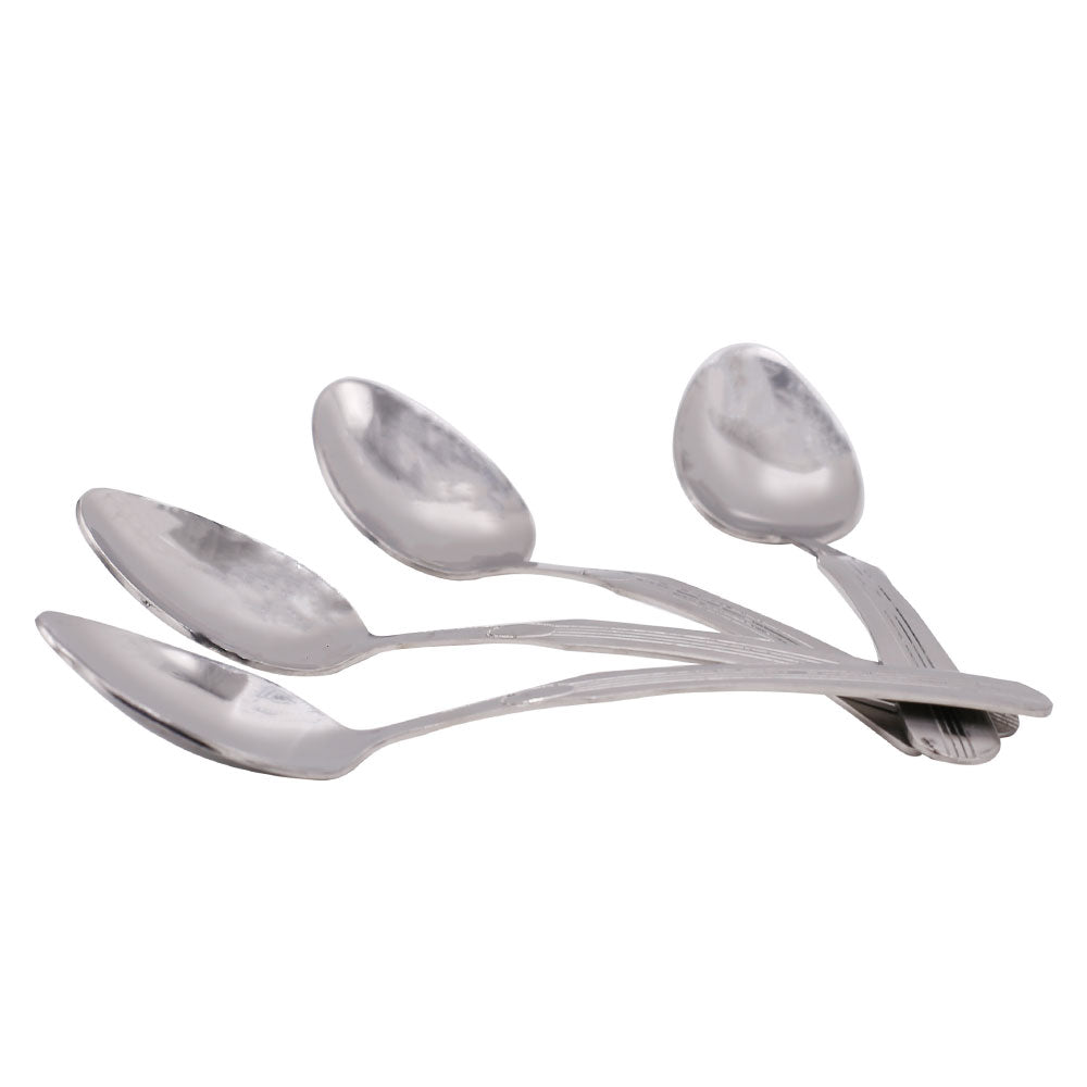 3 Middle Line Stainless Steel Dessert Spoon 4Pcs Set