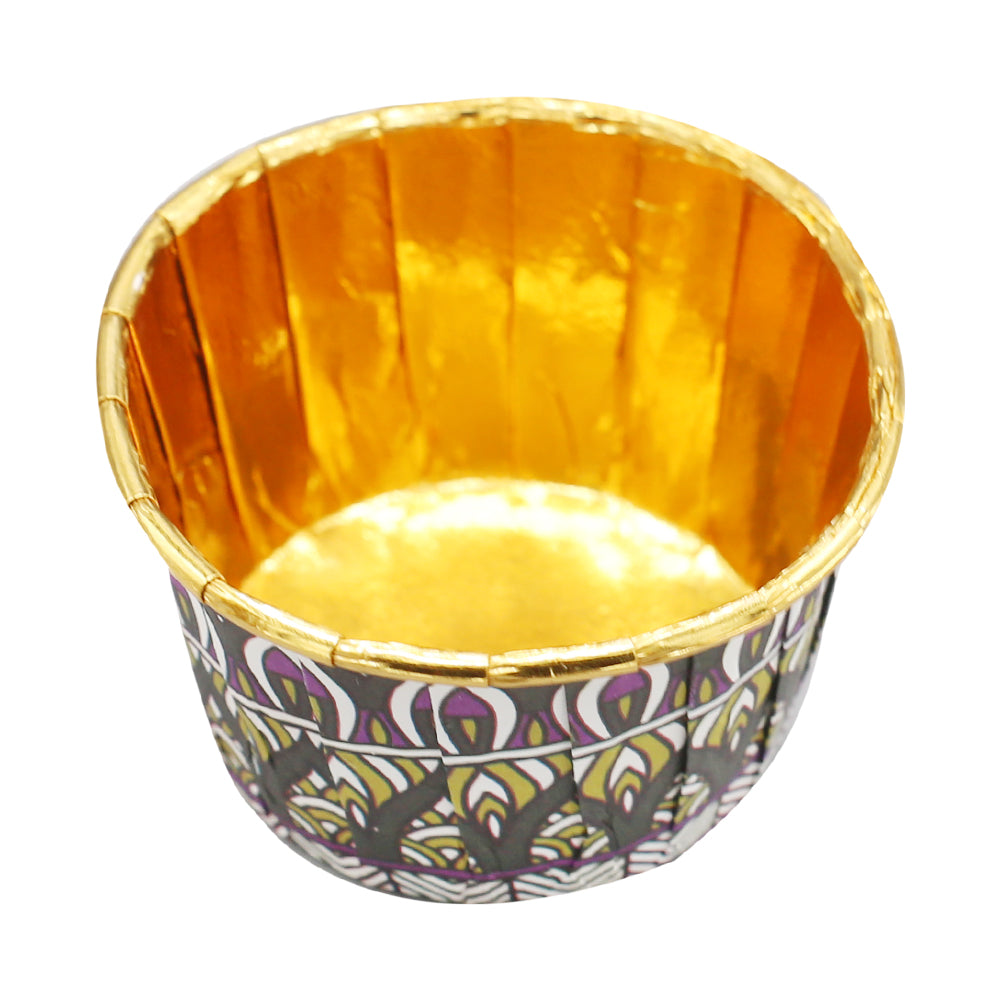 50 Pcs Paper Foil Cupcake Liner Flower Design