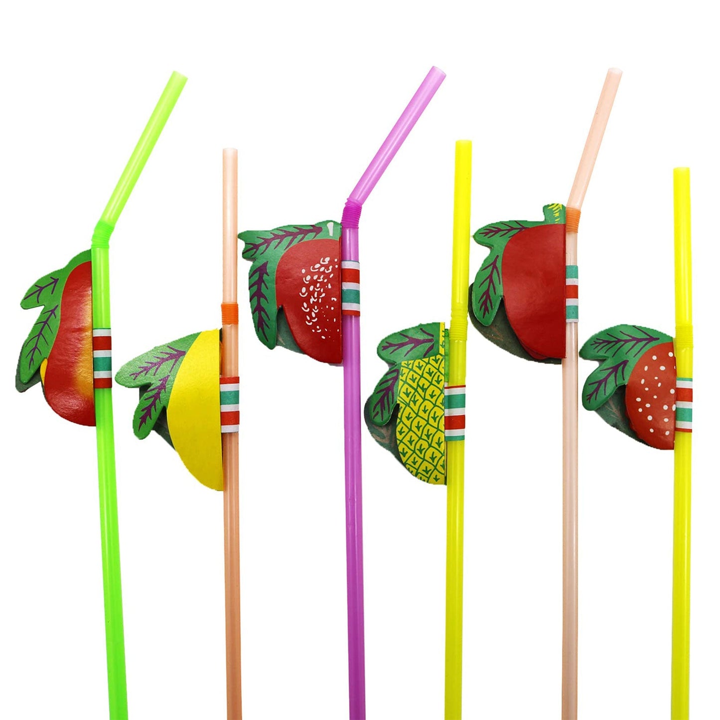 Multicolor Fruit Straw 100Pcs