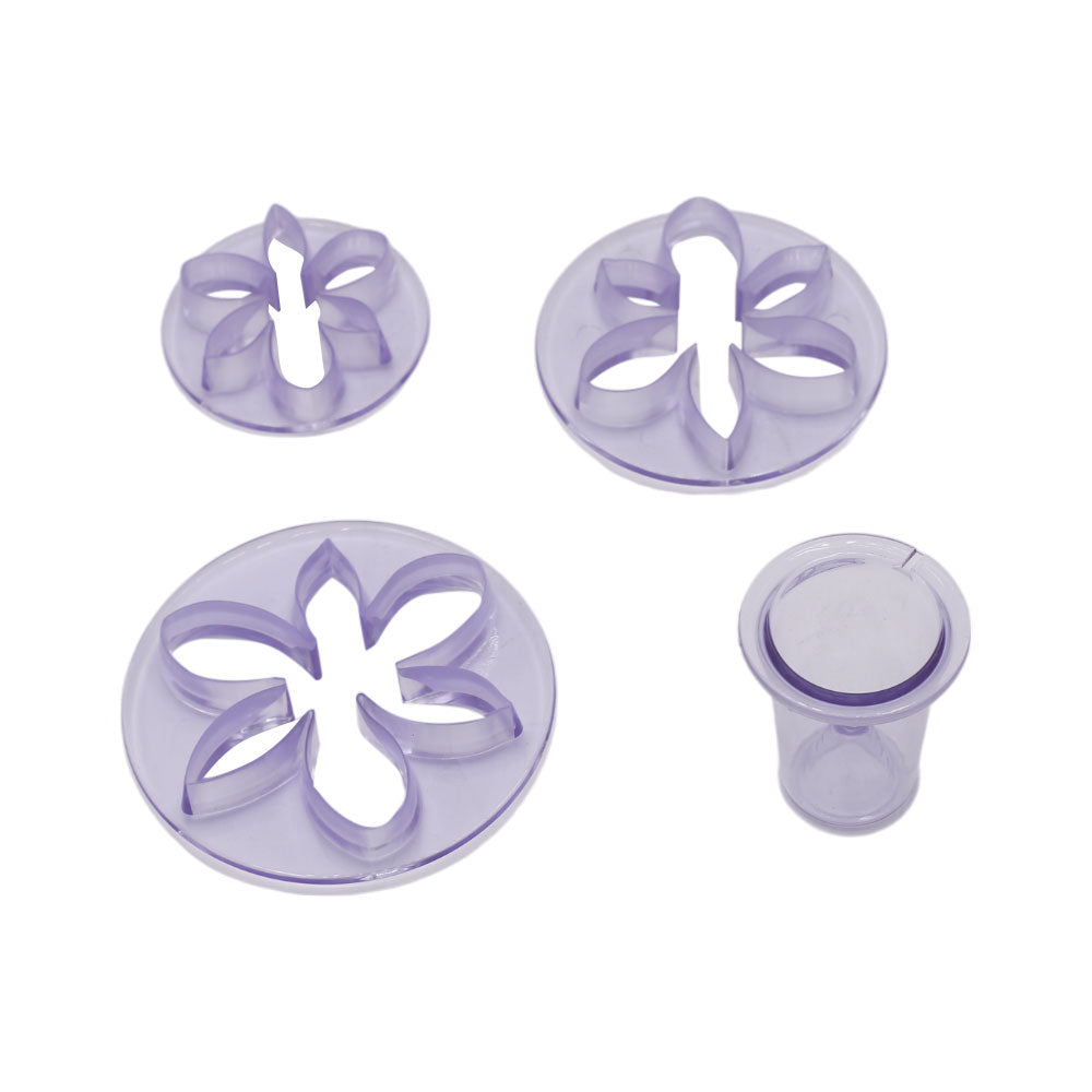 6 Petal Flower Plastic Cutter 4Pcs Set
