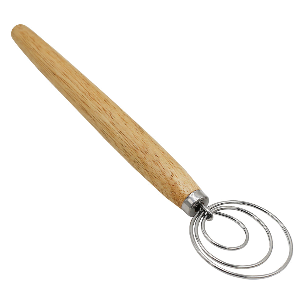 Danish Dough Whisk With Wooden Handle 12.5 Inch