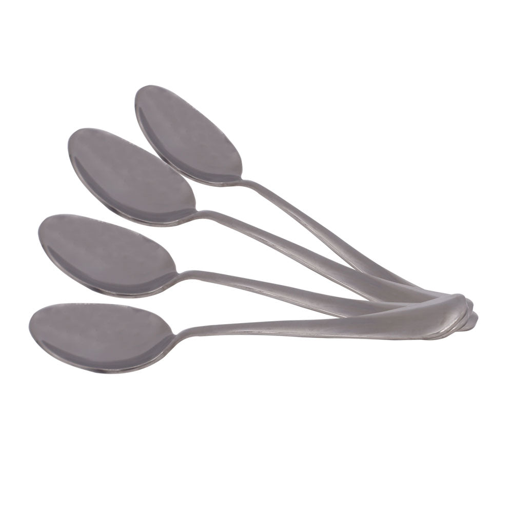 Oval Base Stainless Steel Tea Spoon 4Pcs Set