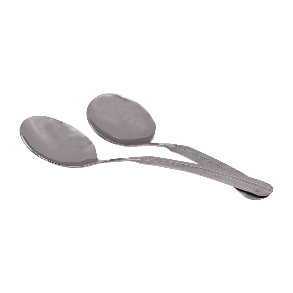 3 Middle Line Stainless Steel Serving Spoon 2Pcs Set