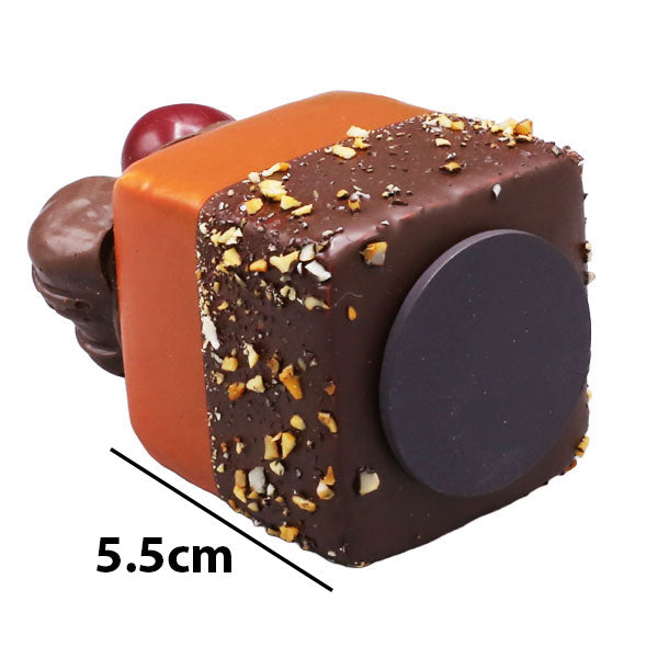 Realistic Artificial Chocolate Square Pastry