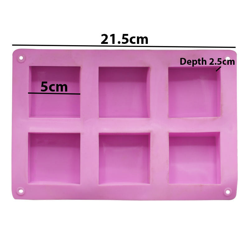 Square Cake Baking Mold 6 cavity