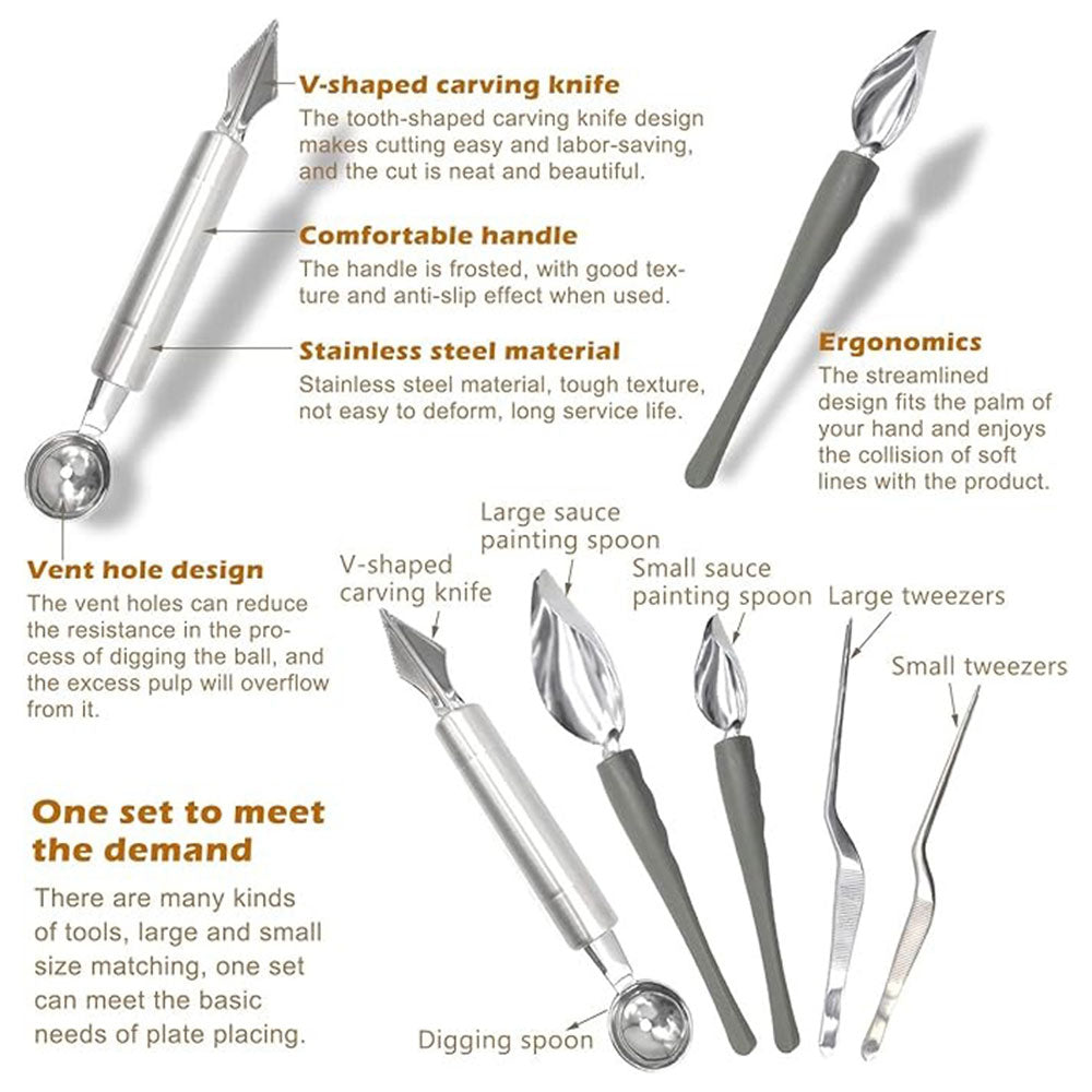5-Piece Culinary Drawing And Decorating Spoon Set