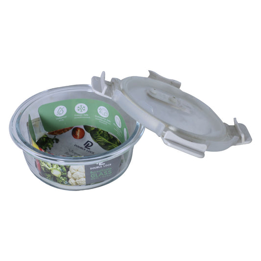 DL Airtight Borosilicate Glass Round Storage Box 450ml
