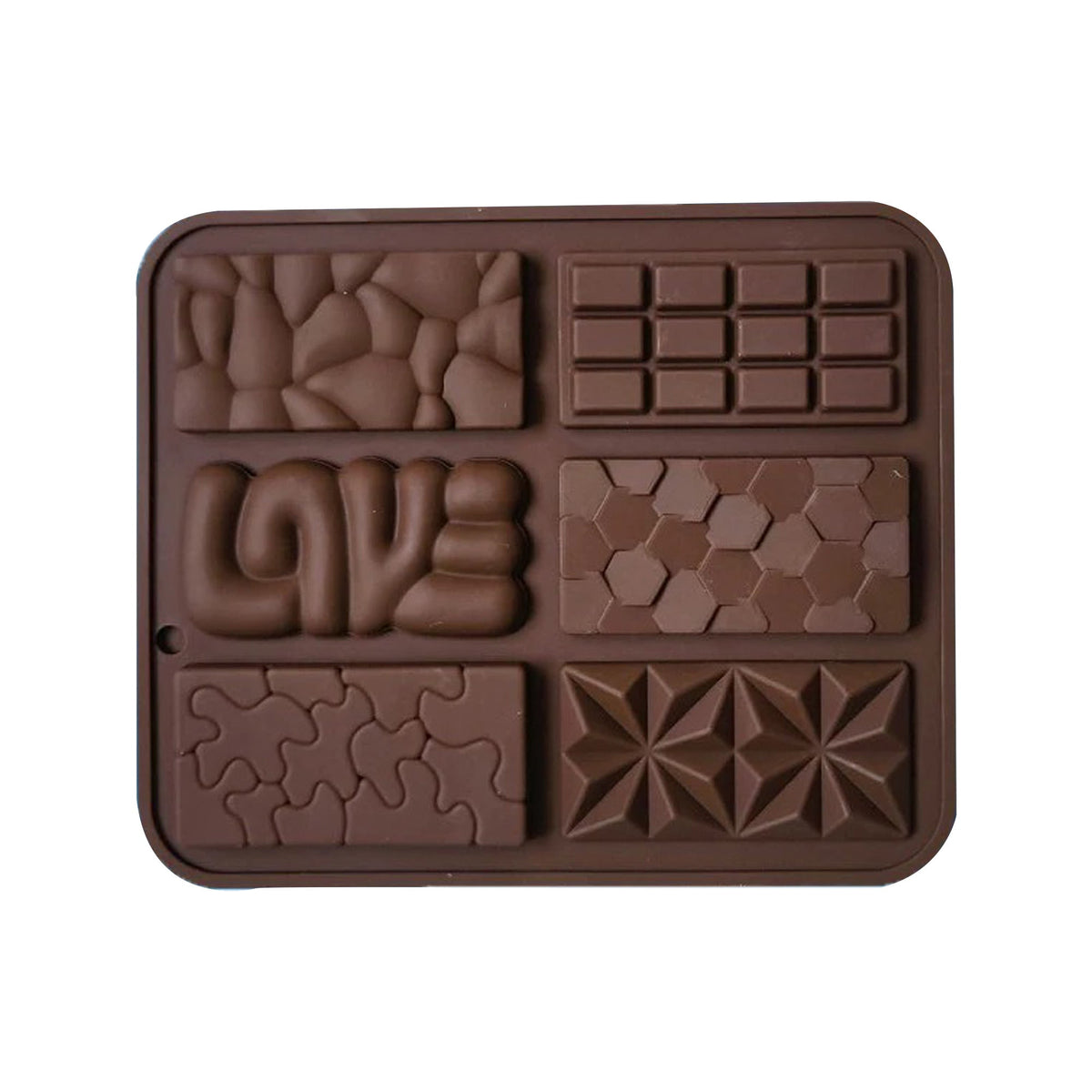 Love & Multi Designs Mini Chocolate Bars Silicone Mold 6 Cavity