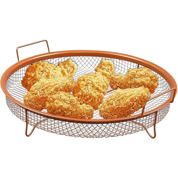 Home Oven Air Fryer Round 2Pcs Set (Copper)