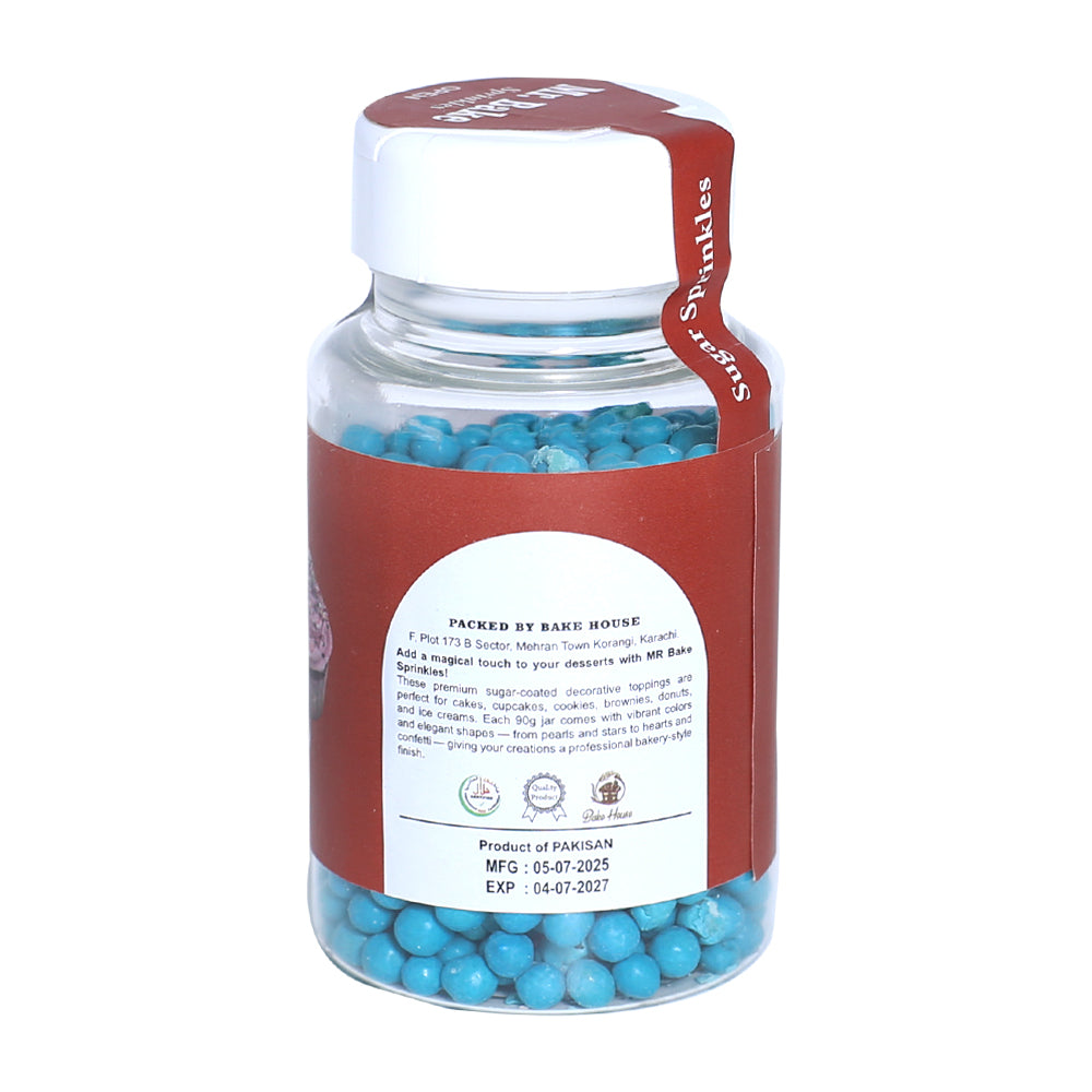MR Bake Sea Blue Pearls Sprinkles – 90g Jar