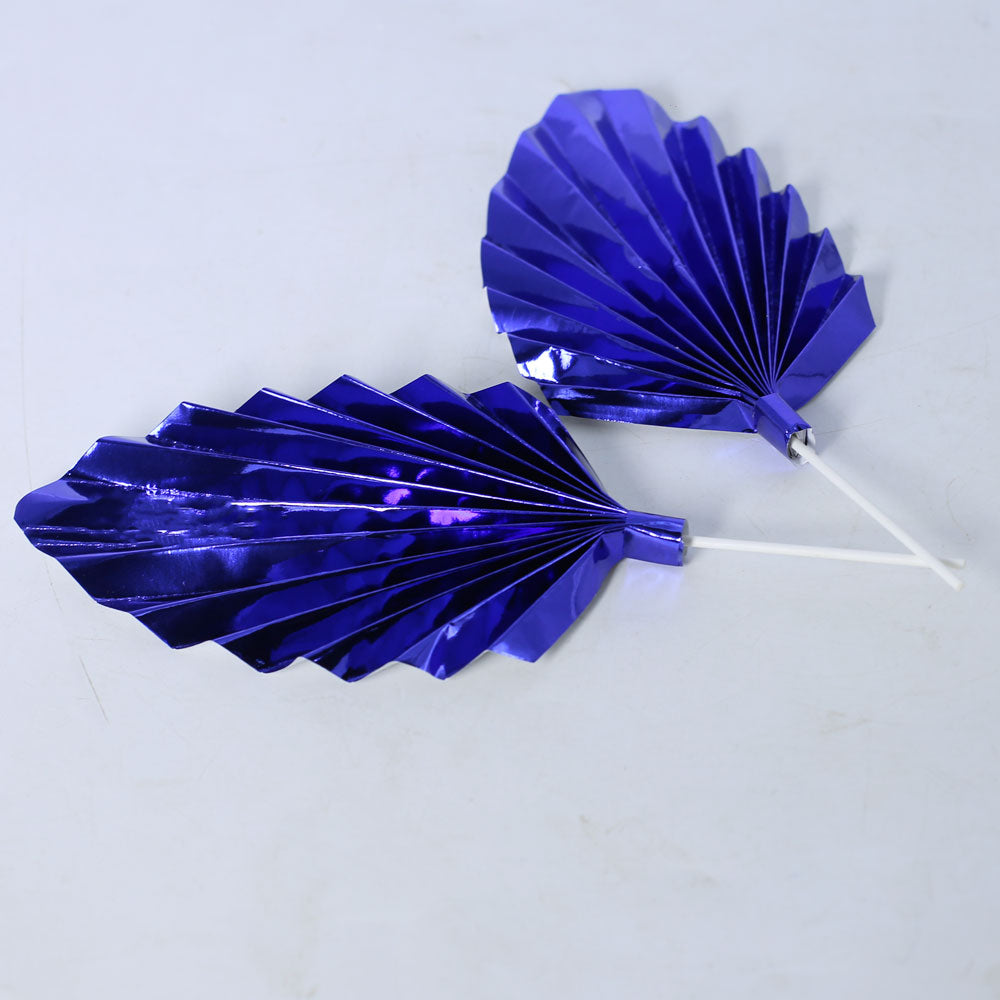 Palm Leave Dark Blue Cake Topper 2Pcs Set