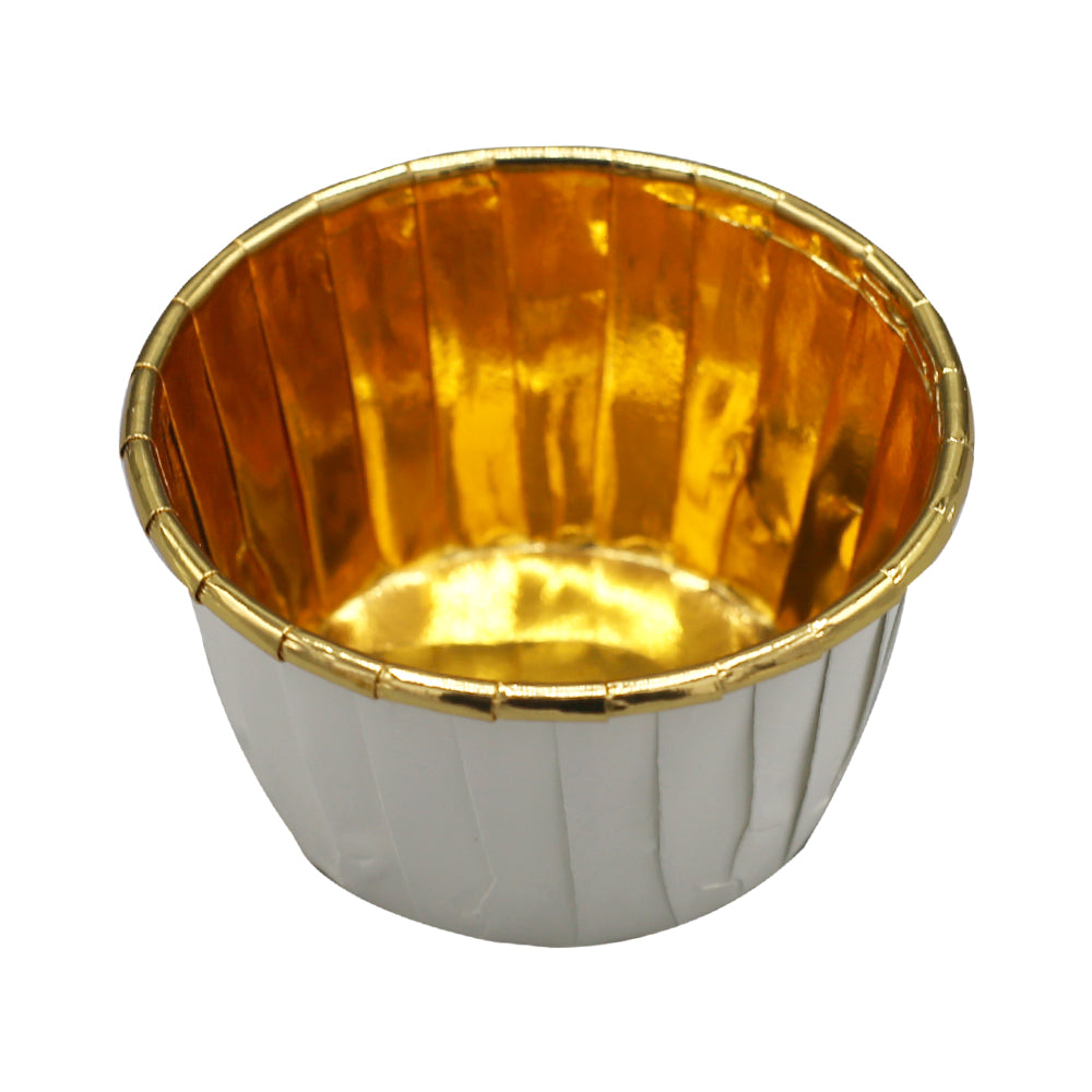 12Pcs White Foil Cupcake liner With Plastic Cap