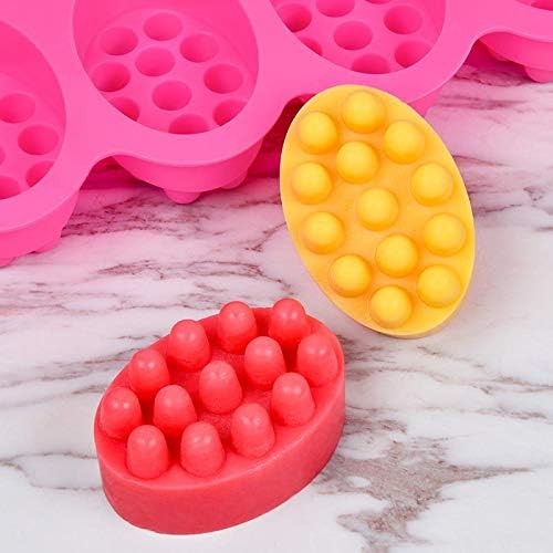 Oval Shape Silicone Massage Soap Mold 4 Cavity