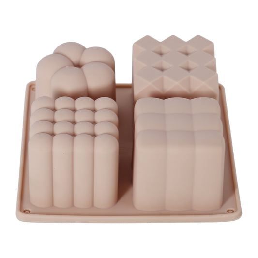 Bubble, Cube And Flower Design Mousse And Candle Mold 4 Cavity