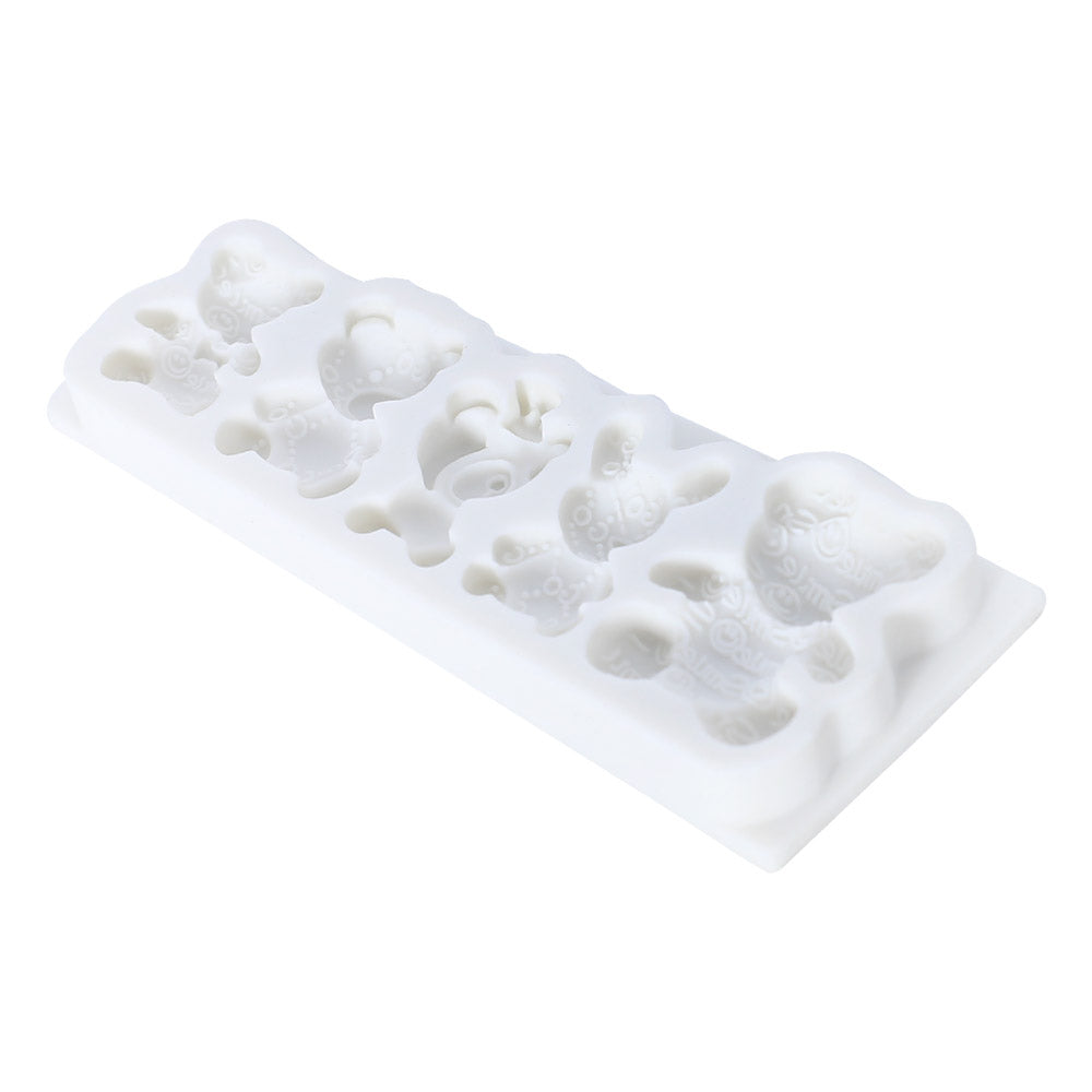 Teddy Bear Theme With Design Silicone fondant Mold 5 Cavity