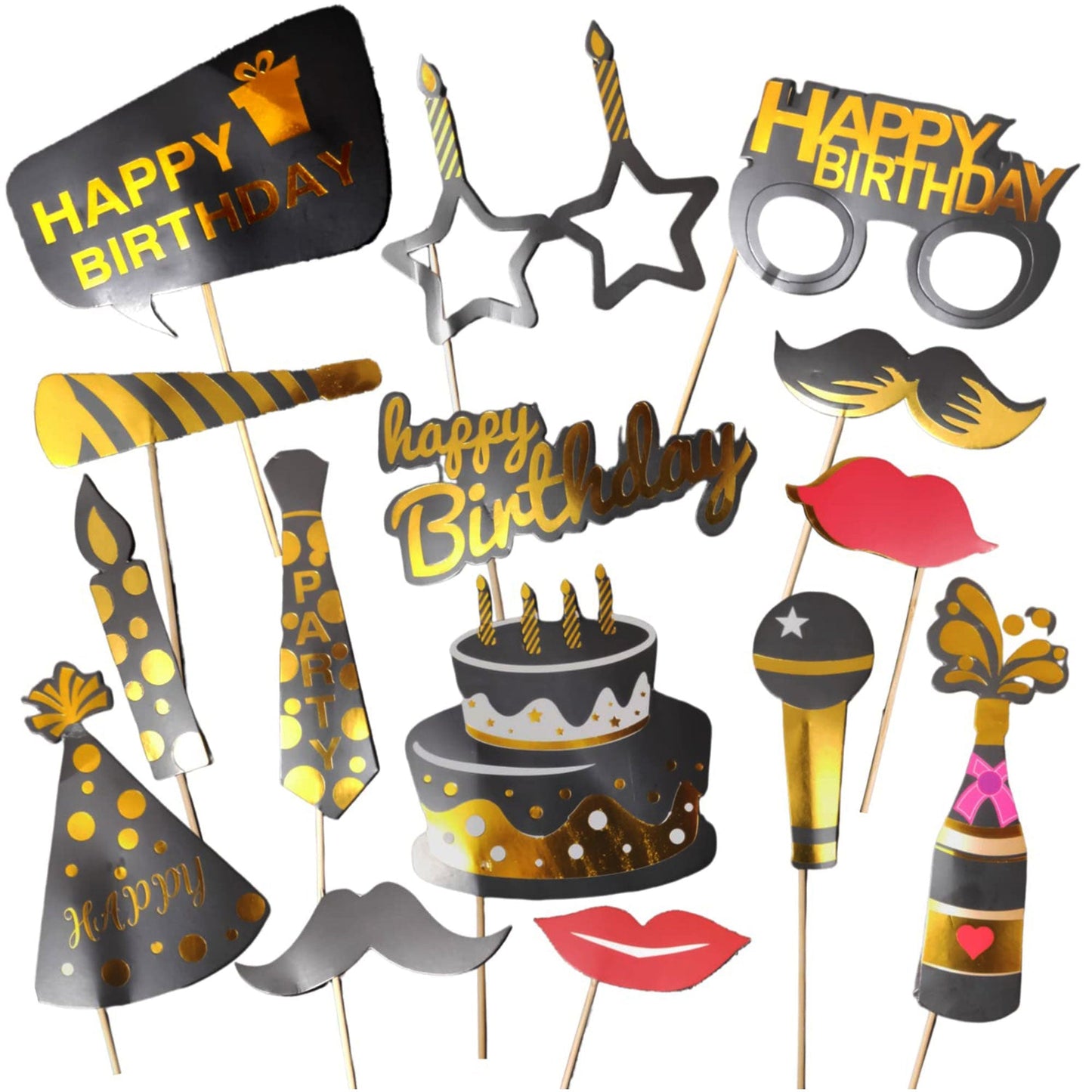 Birthday Photo Props 15Pcs