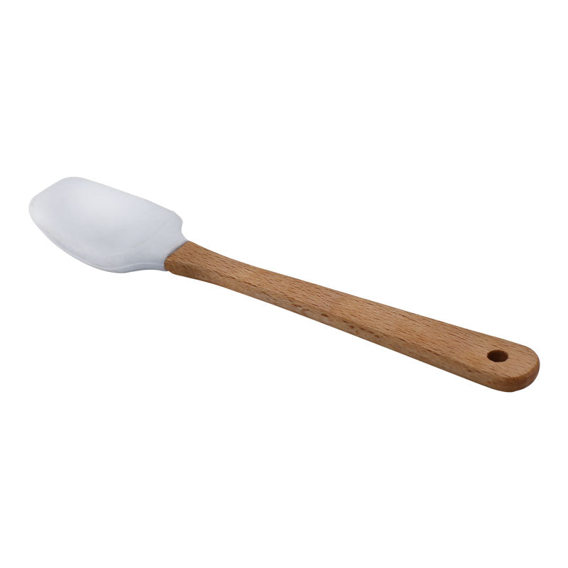 Mini Silicone Spoon Spatula With Wood Handle