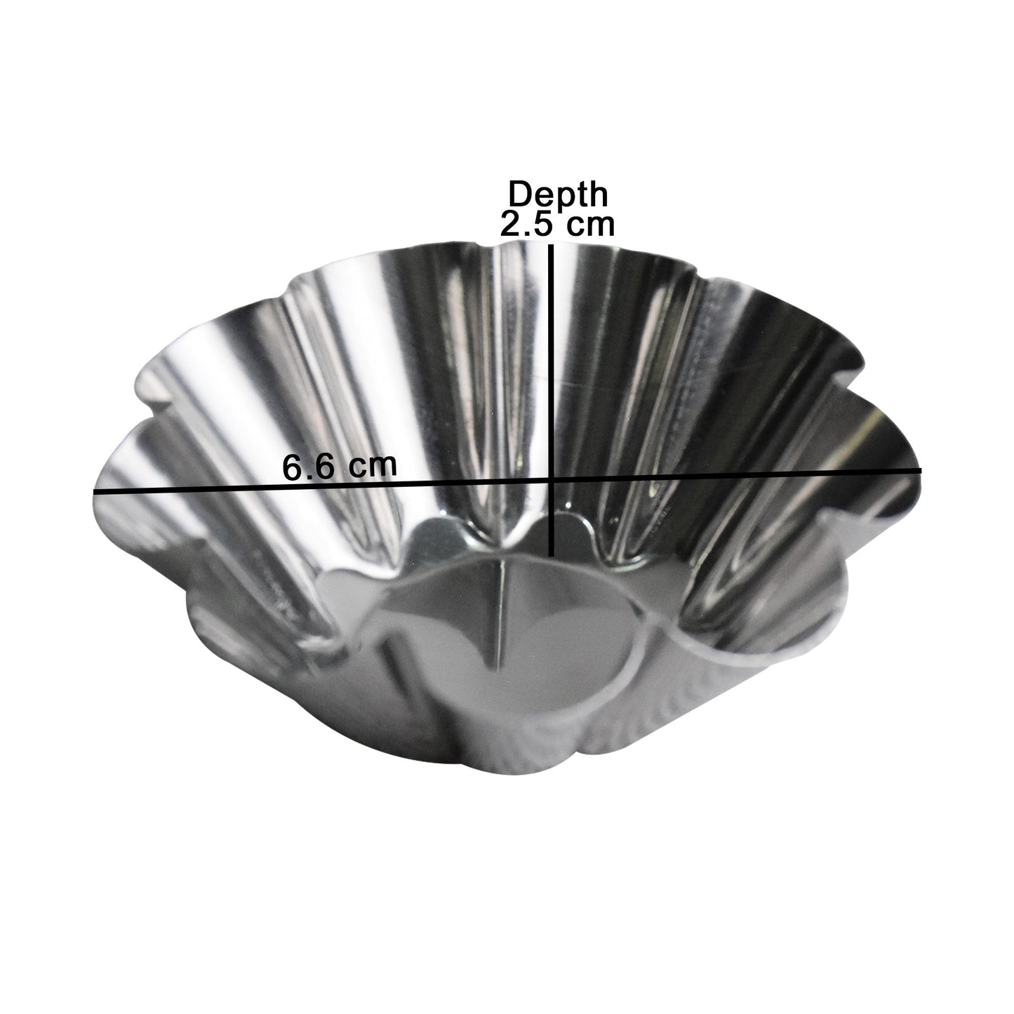 Mini Flower Shaped Tart Pan Silver 4 Pcs Set 6.6cm