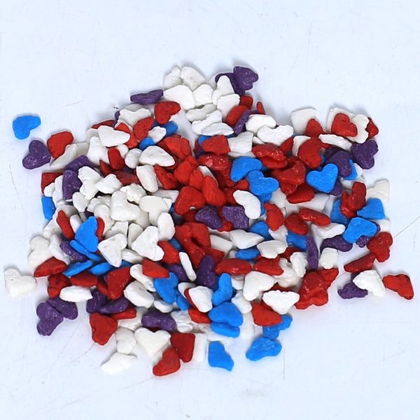 MR Bake Confetti Heart Mix Sprinkles (Purple,Blue,Red,White) – 90g Jar