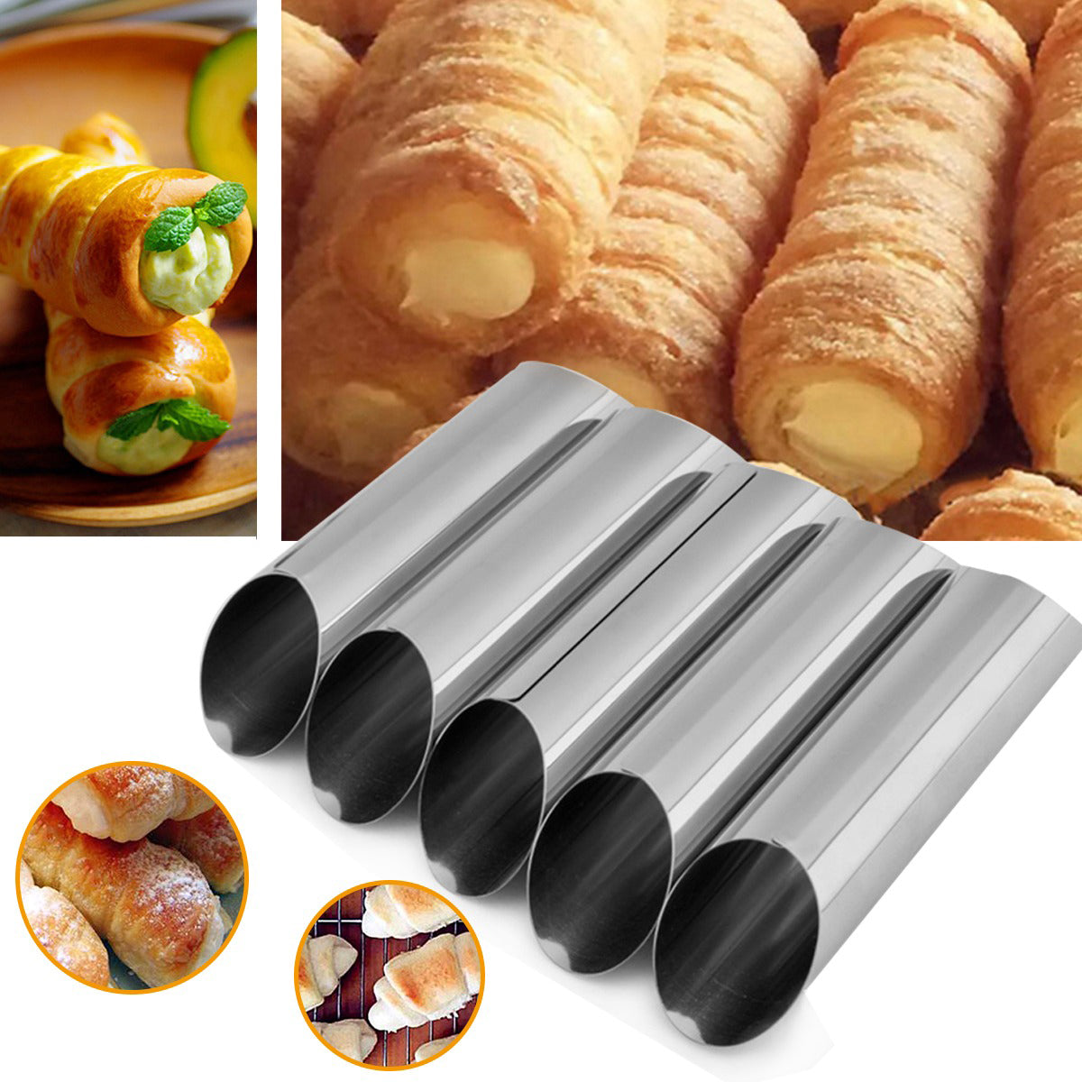 Cannoli Mold 6Pcs Set Stainless Steel