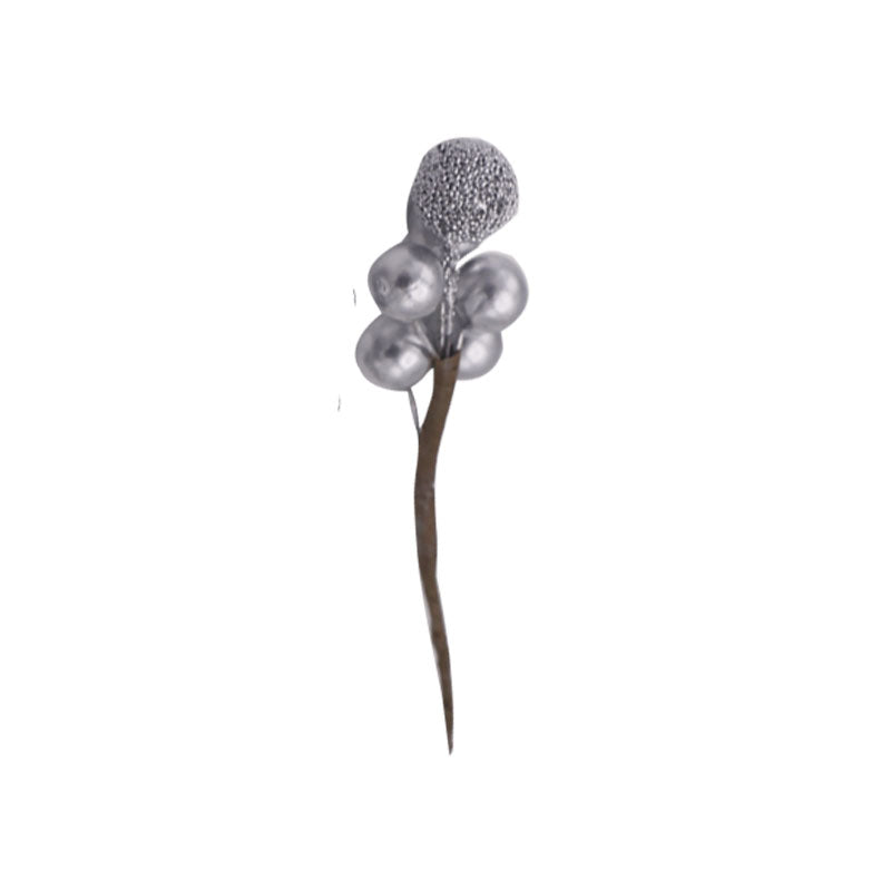 Silver Berries Stick Cake Topper 4pcs Set