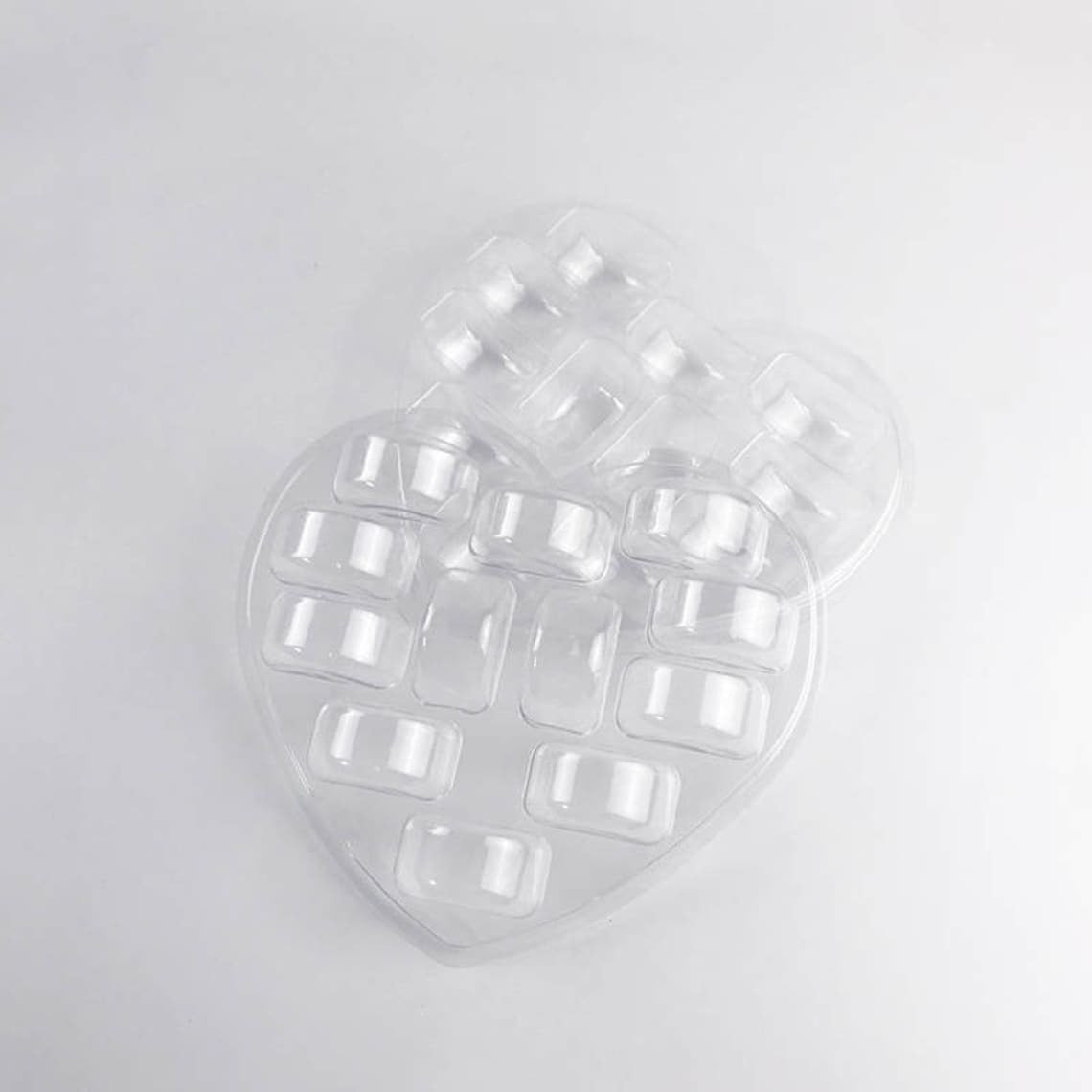 Plastic Macaron Heart Shape Chocolate Mold 2 Pcs  12 Cavity