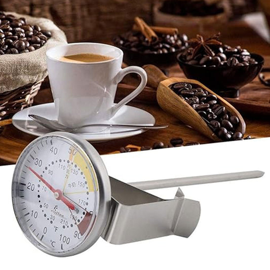 Stainless Steel Milk Frothing Thermometer With A Fixation Clip