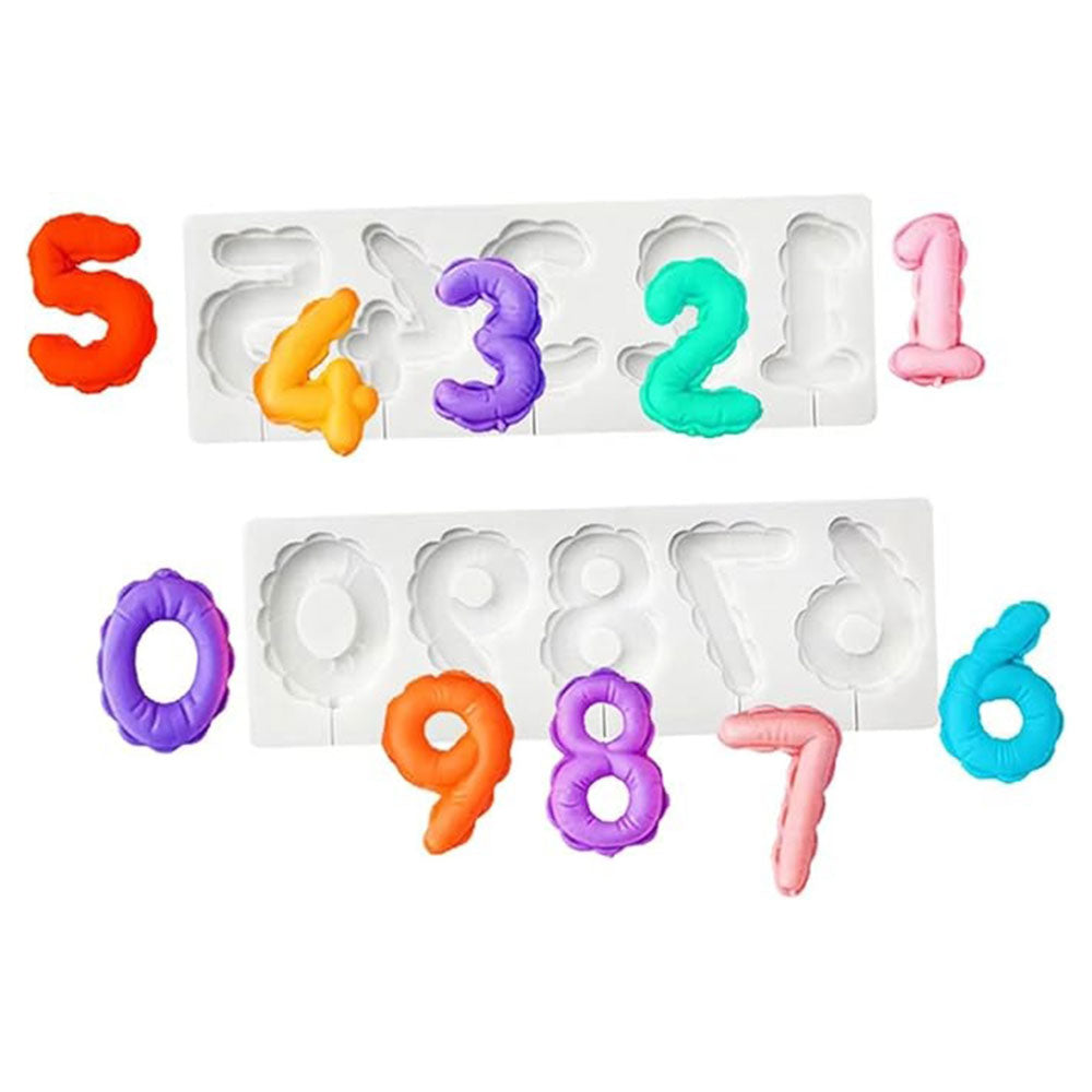 0 to 9 Design Numbers Lollipop Mold 2Pcs Set