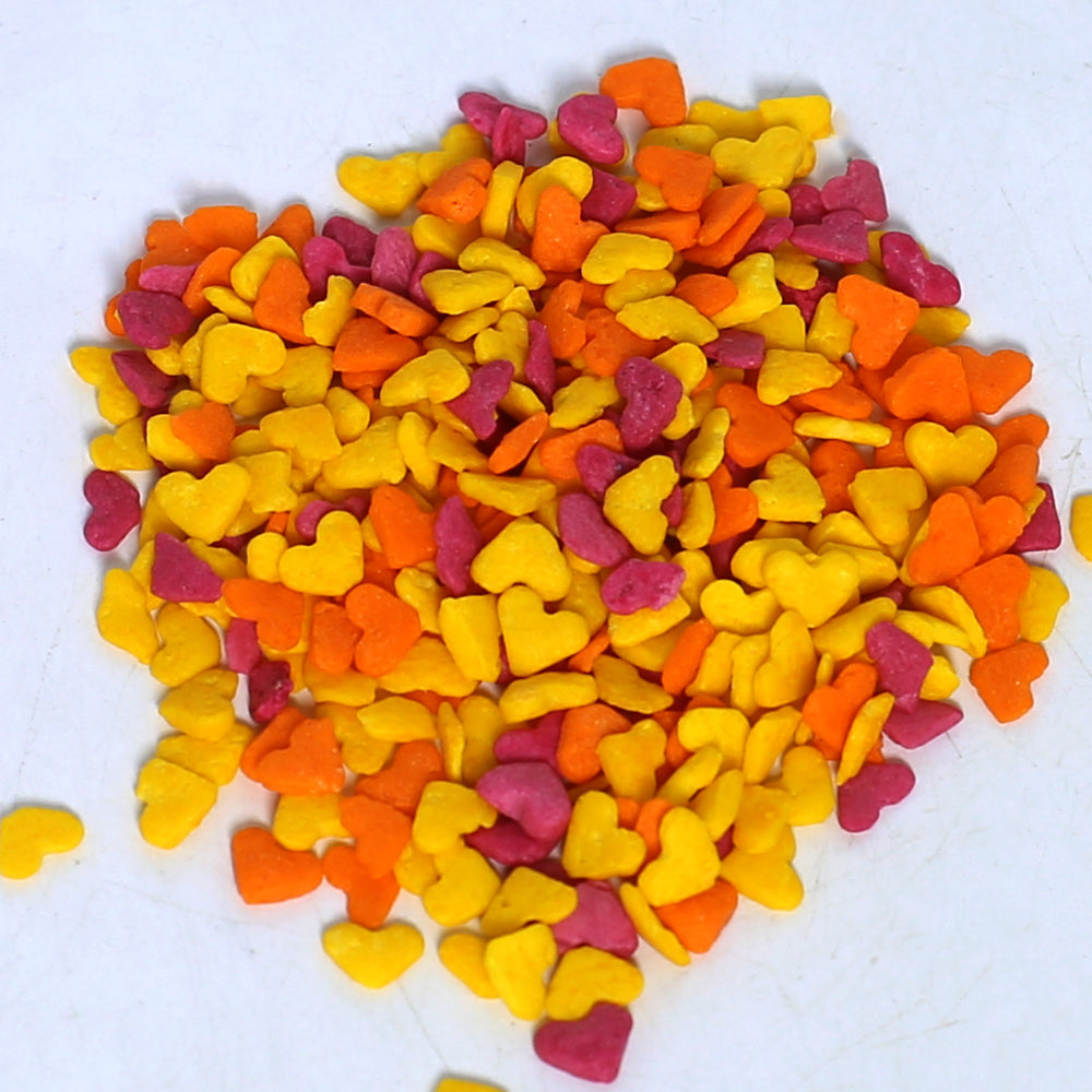 MR Bake Confetti Heart Mix Sprinkles (Orange,Pink,Yellow) – 90g Jar