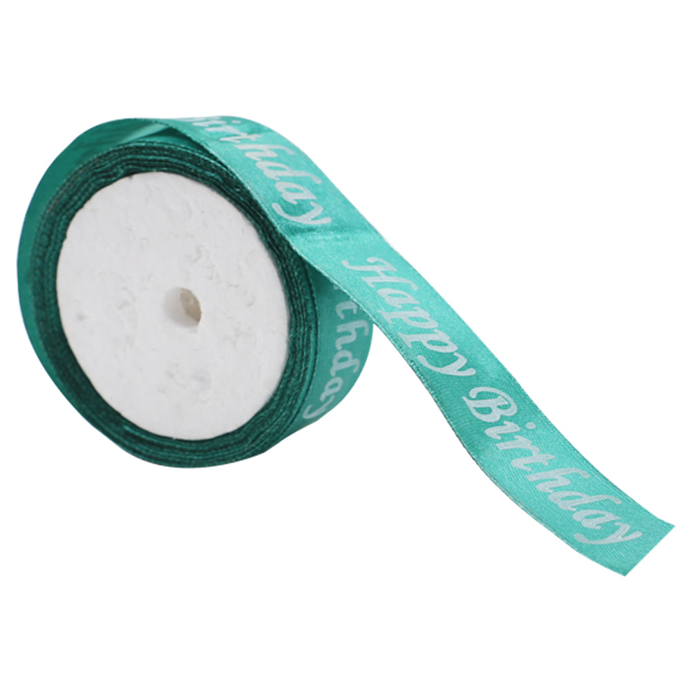 Happy Birthday Printed Ribbon Green